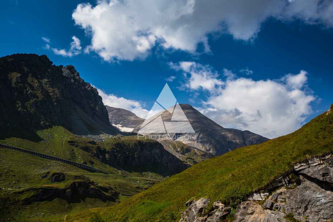 "Alpine valley on a beautiful summer day" stock image