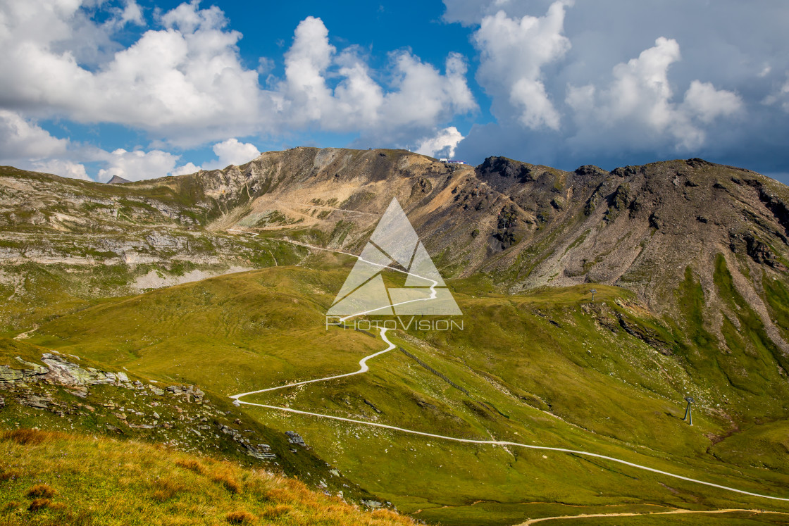 "Alpine valley on a beautiful summer day" stock image