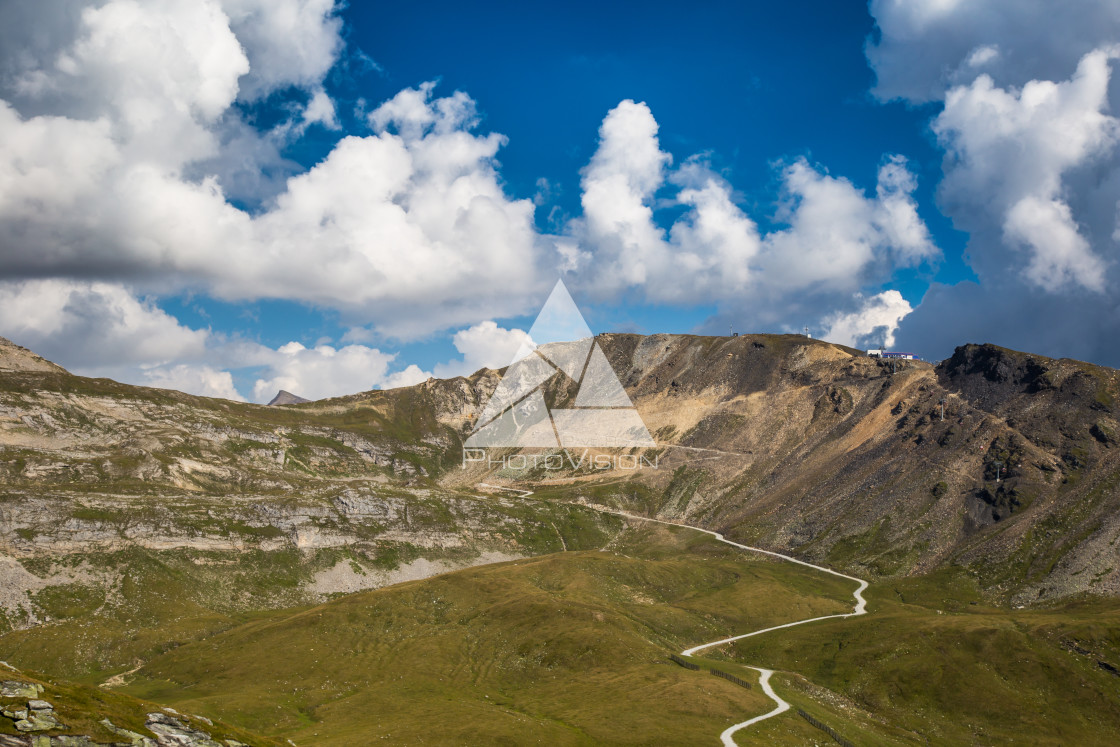 "Alpine valley on a beautiful summer day" stock image