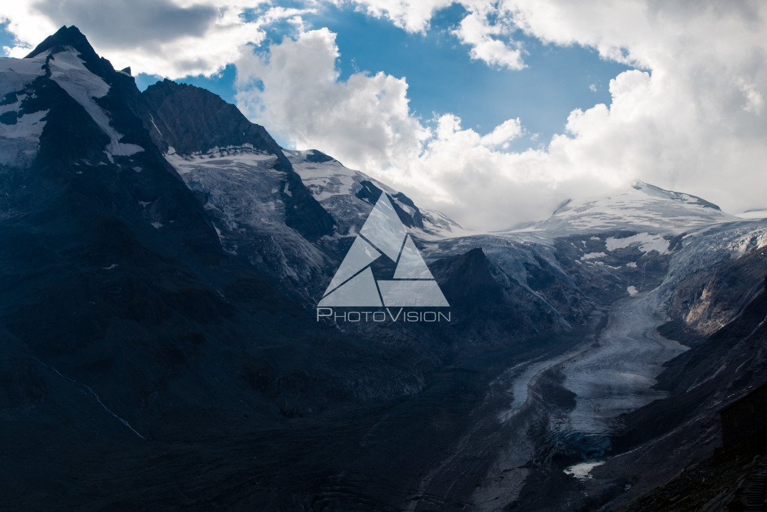 "Glacier in the valley below Grossglockner and Johannisberg mount" stock image