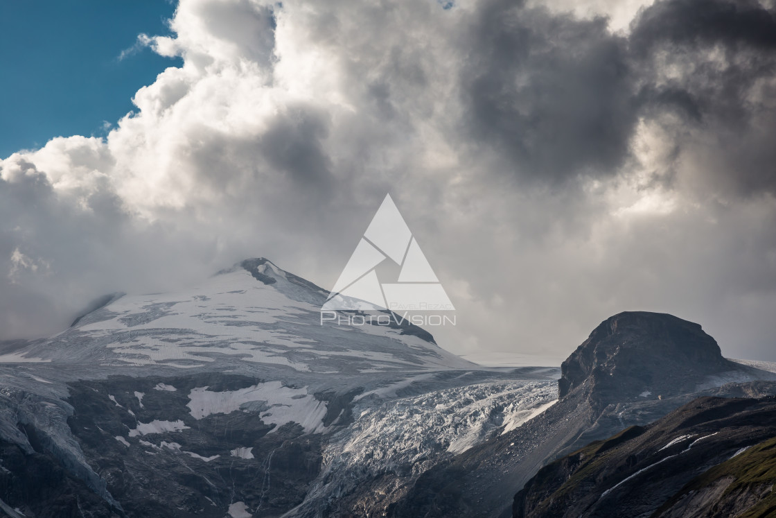 "Glacier in the valley below Grossglockner and Johannisberg mount" stock image