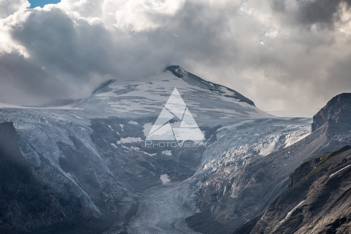 "Glacier in the valley below Grossglockner and Johannisberg mount" stock image