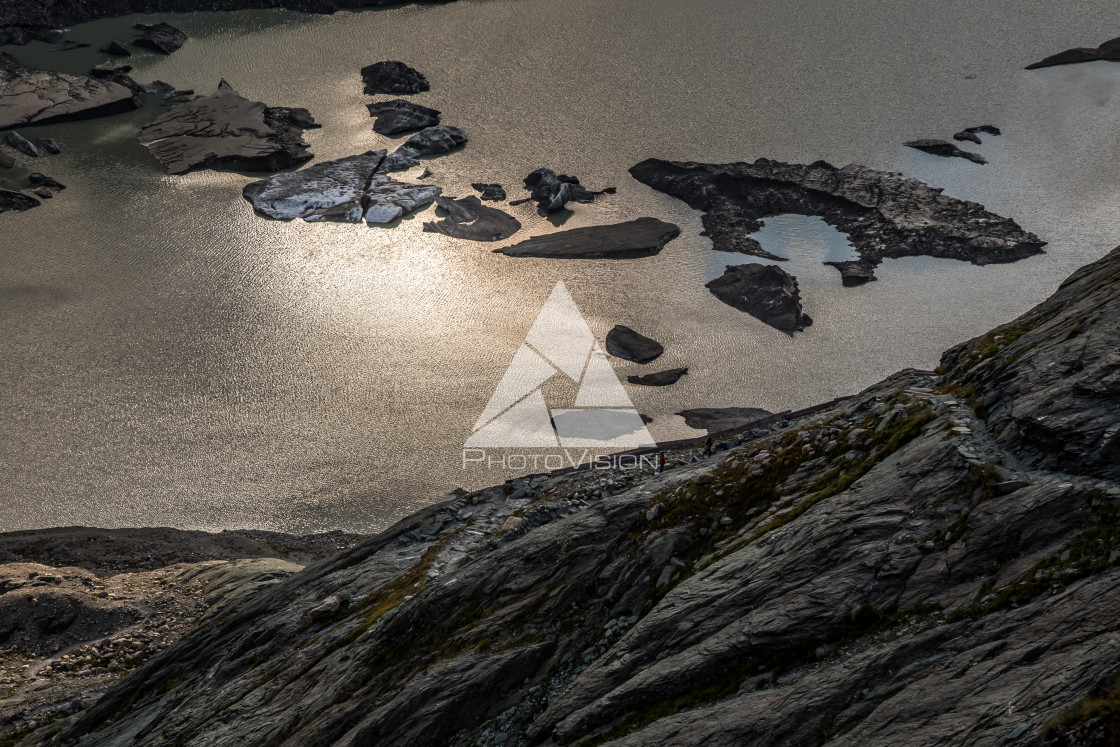 "Sandersee glacial lake below Mount Grossglockner" stock image