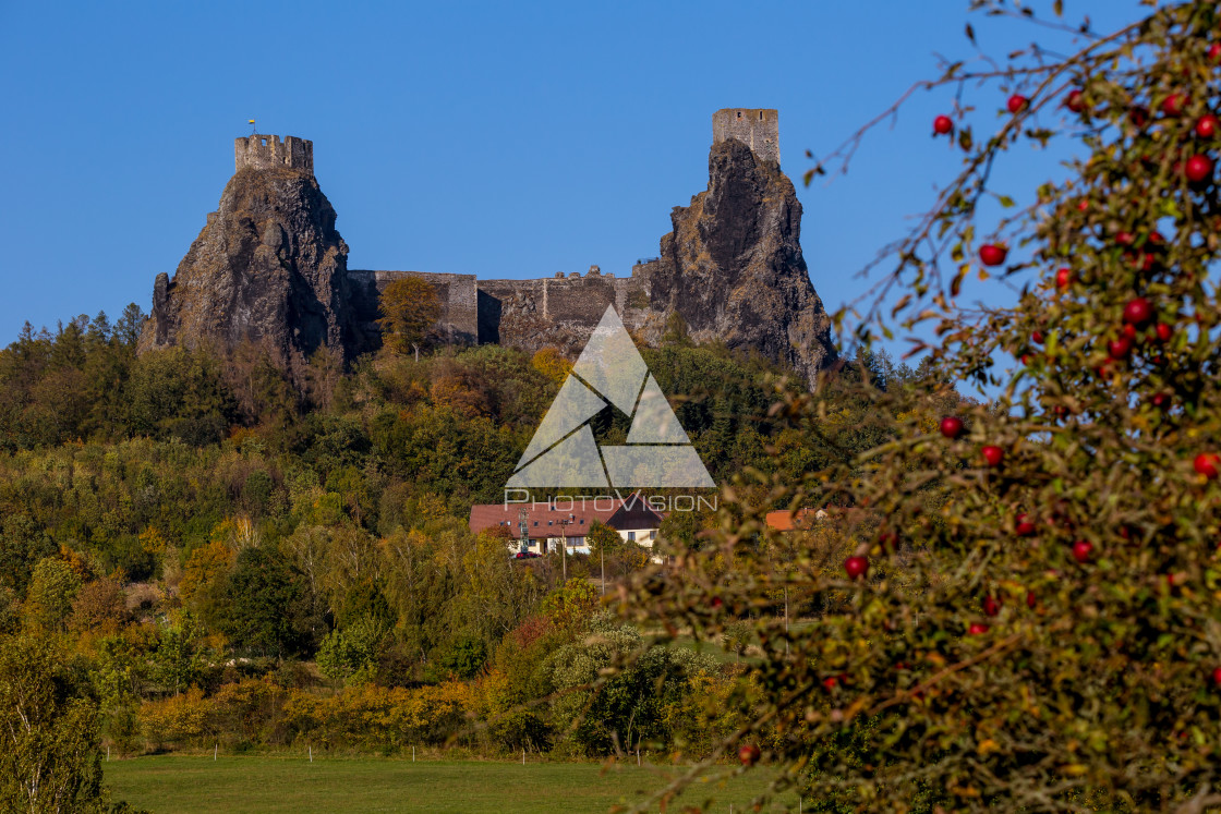 "Ruins of medieval Trosky Castle in Bohemia" stock image