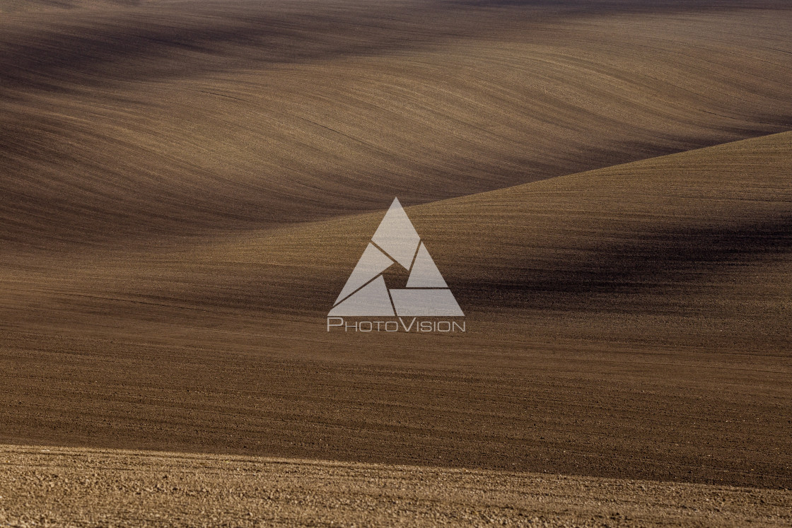 "Wavy autumn fields in Moravian Tuscany, Czech Republic" stock image