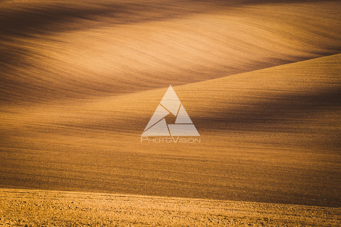 "Wavy autumn fields in Moravian Tuscany, Czech Republic" stock image