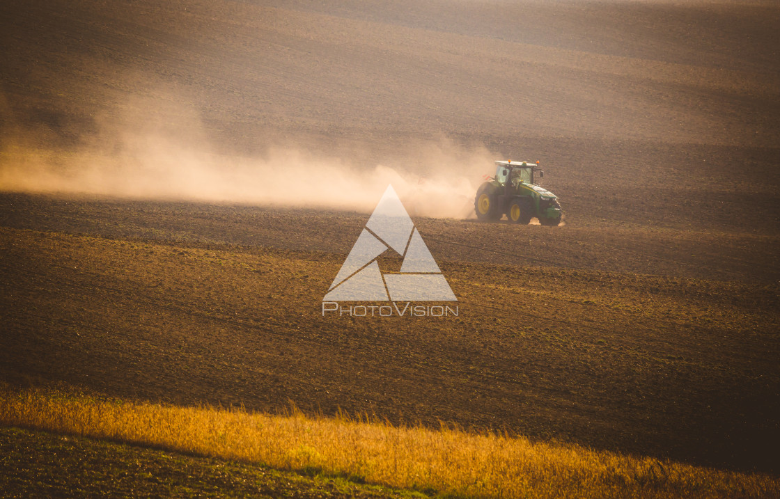 "Wavy autumn fields in Moravian Tuscany, Czech Republic" stock image