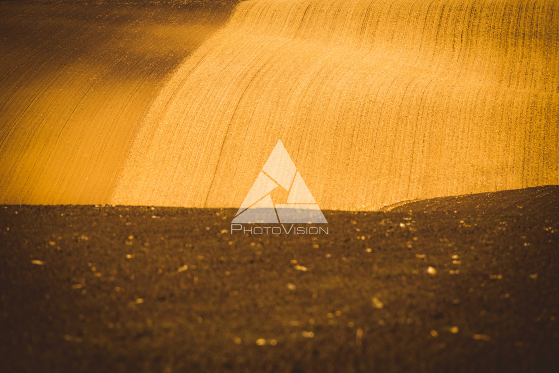 "Wavy autumn fields in Moravian Tuscany, Czech Republic" stock image