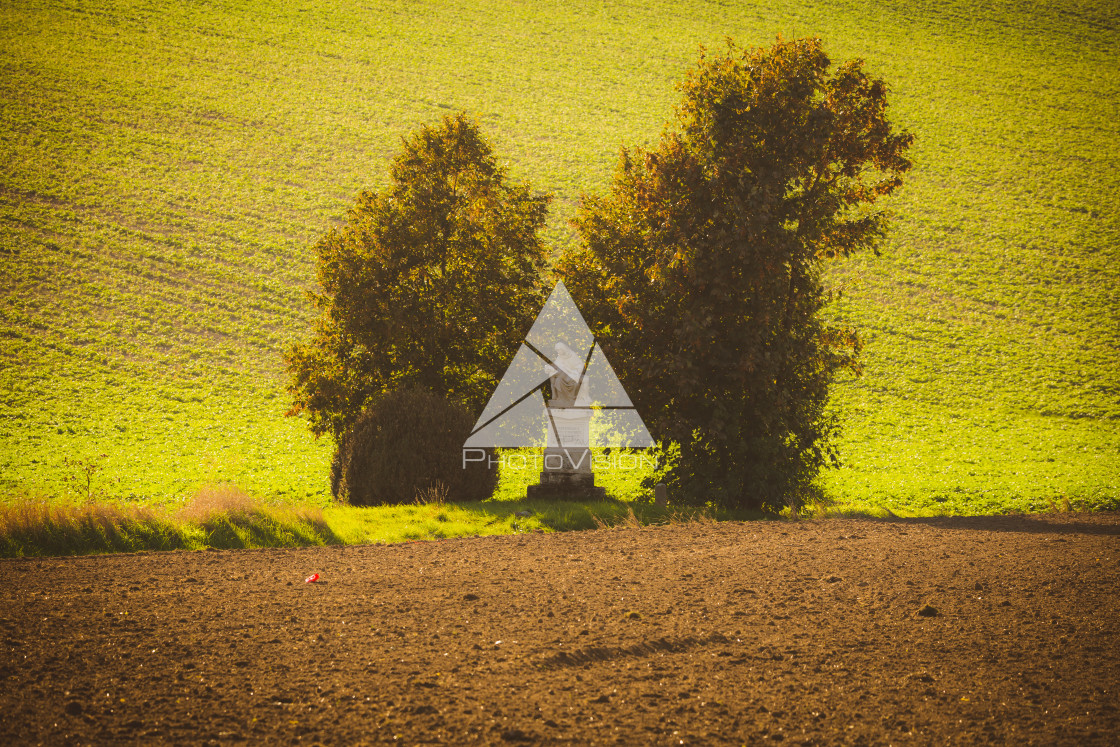 "Wavy autumn fields in Moravian Tuscany, Czech Republic" stock image