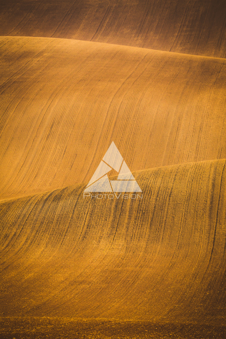 "Wavy autumn fields in Moravian Tuscany, Czech Republic" stock image