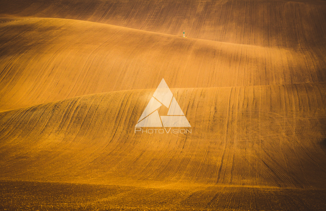 "Wavy autumn fields in Moravian Tuscany, Czech Republic" stock image