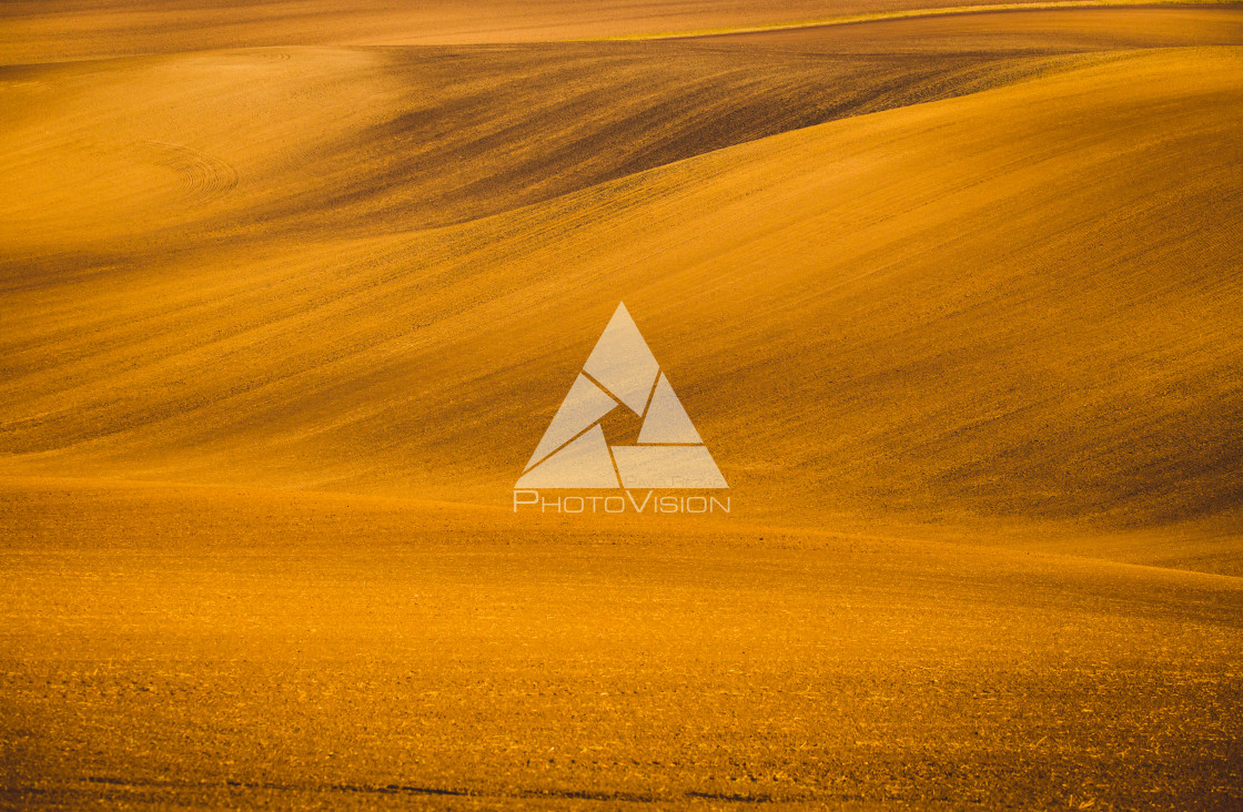 "Wavy autumn fields in Moravian Tuscany, Czech Republic" stock image