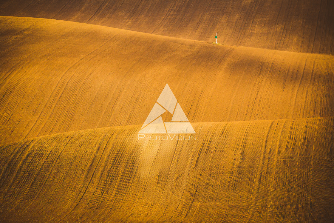 "Wavy autumn fields in Moravian Tuscany, Czech Republic" stock image