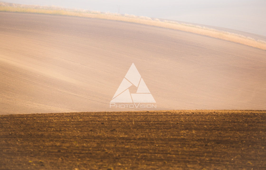 "Wavy autumn fields in Moravian Tuscany, Czech Republic" stock image