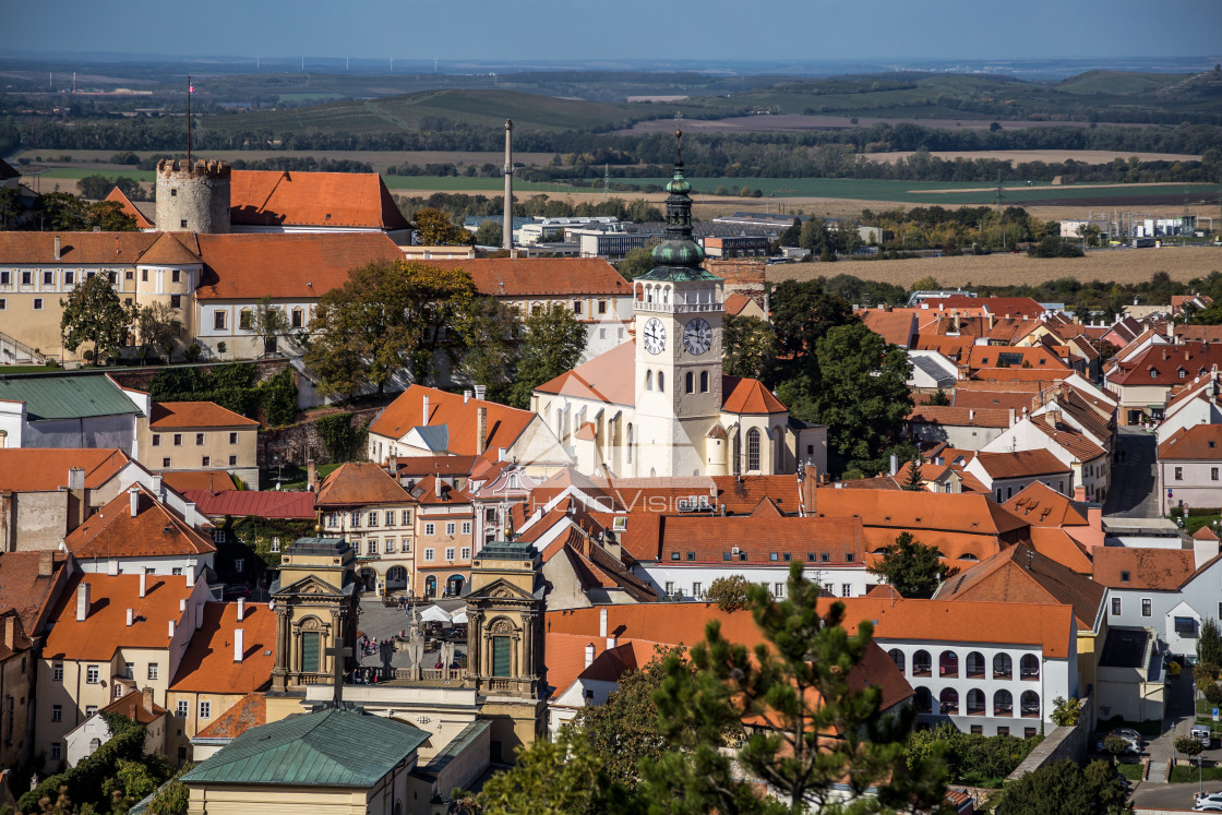 "South Moravian small town of Mikulov" stock image