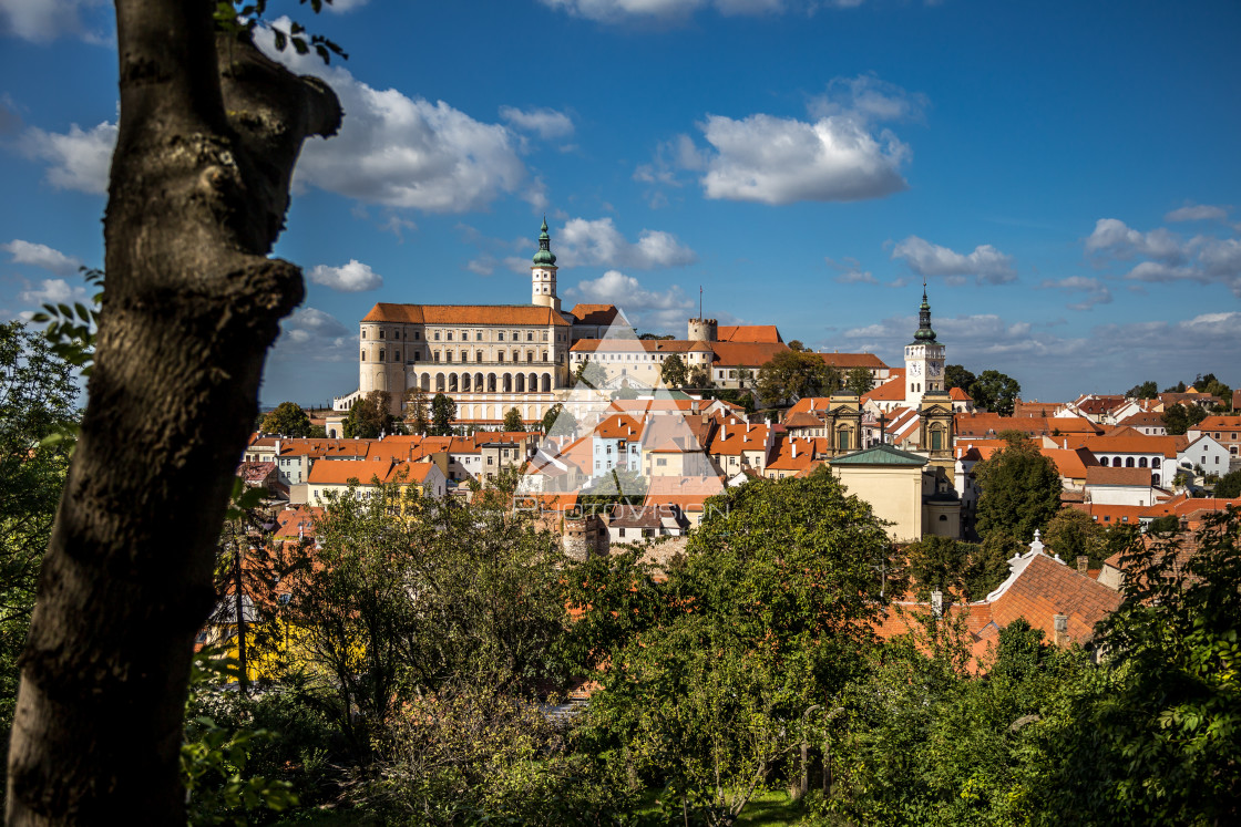 "South Moravian small town of Mikulov" stock image