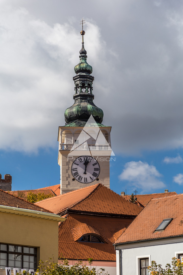 "South Moravian small town of Mikulov" stock image