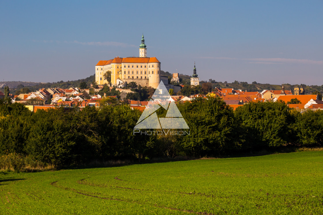 "South Moravian small town of Mikulov" stock image