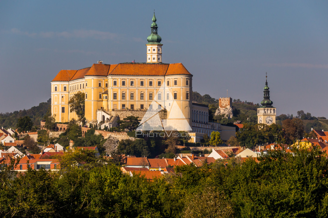 "South Moravian small town of Mikulov" stock image