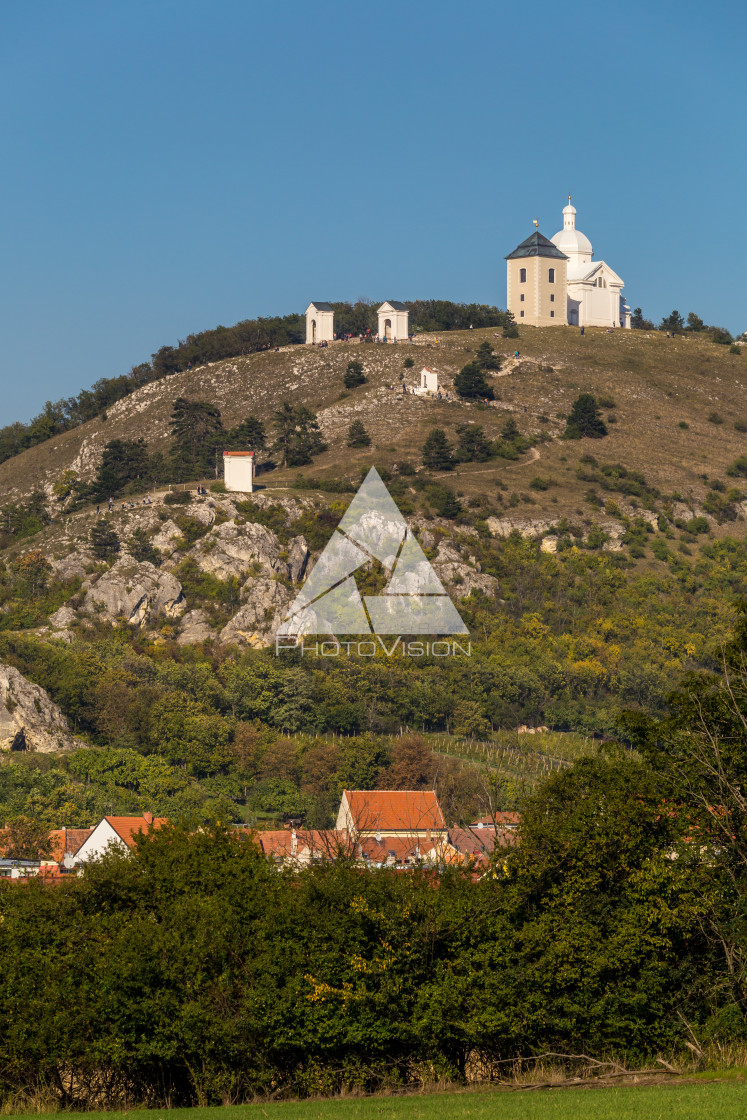 "South Moravian small town of Mikulov" stock image