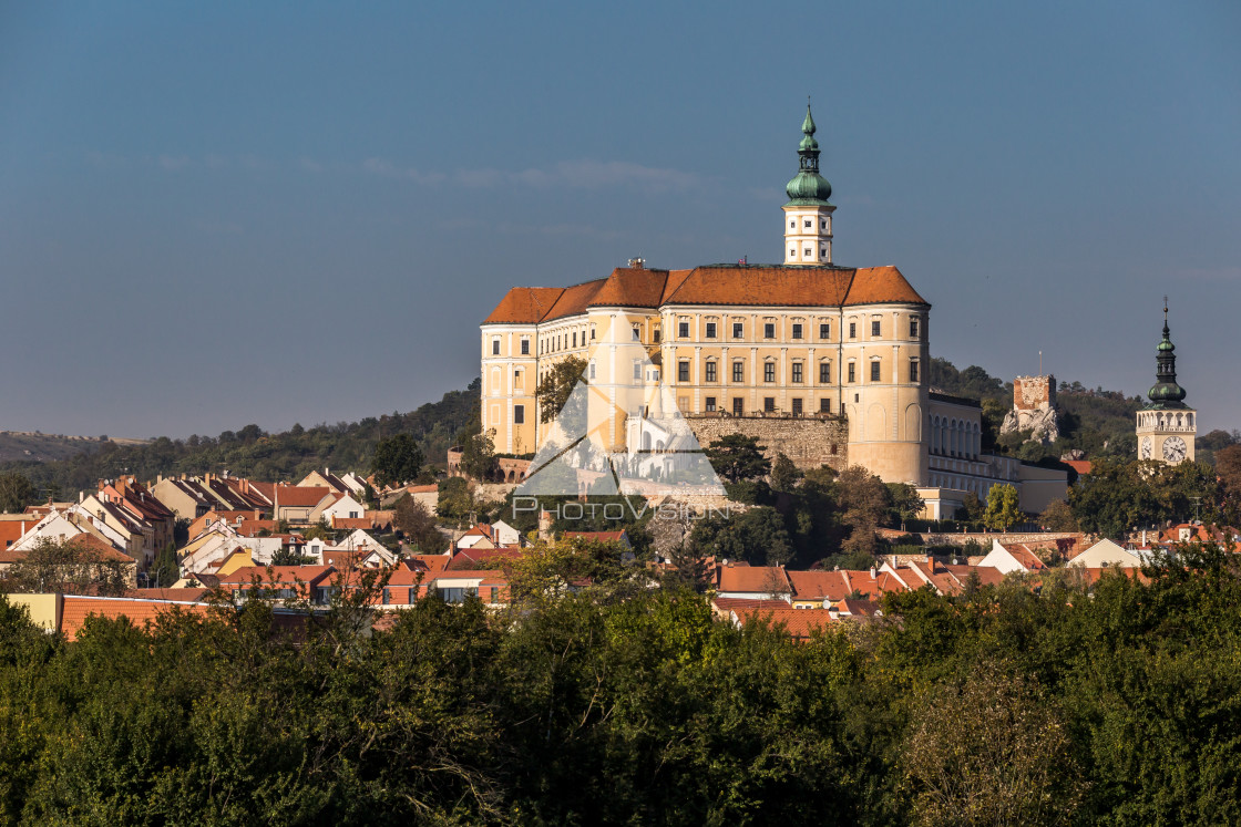 "South Moravian small town of Mikulov" stock image