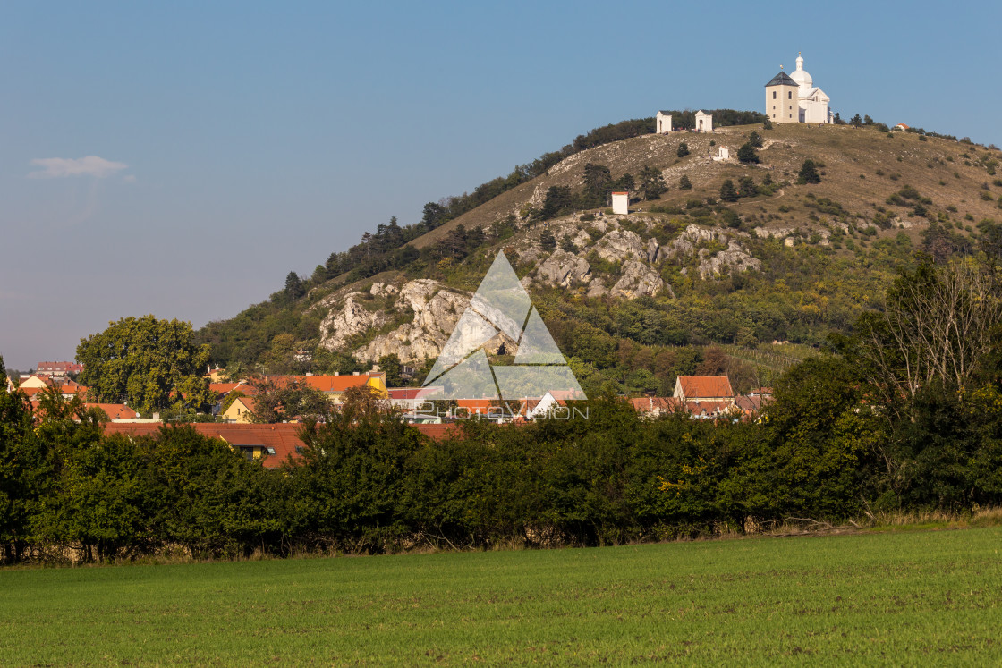 "South Moravian small town of Mikulov" stock image