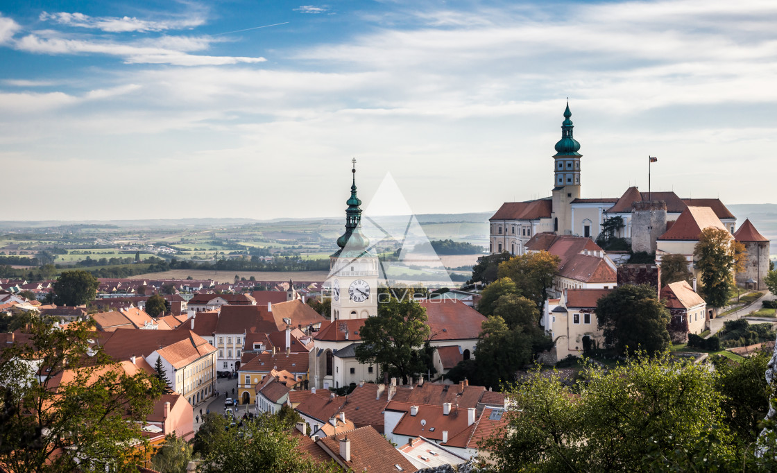 "South Moravian small town of Mikulov" stock image