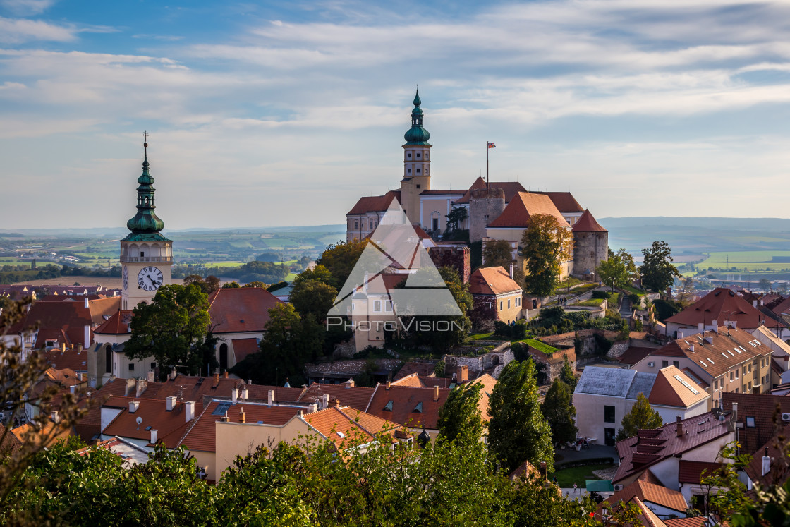 "South Moravian small town of Mikulov" stock image