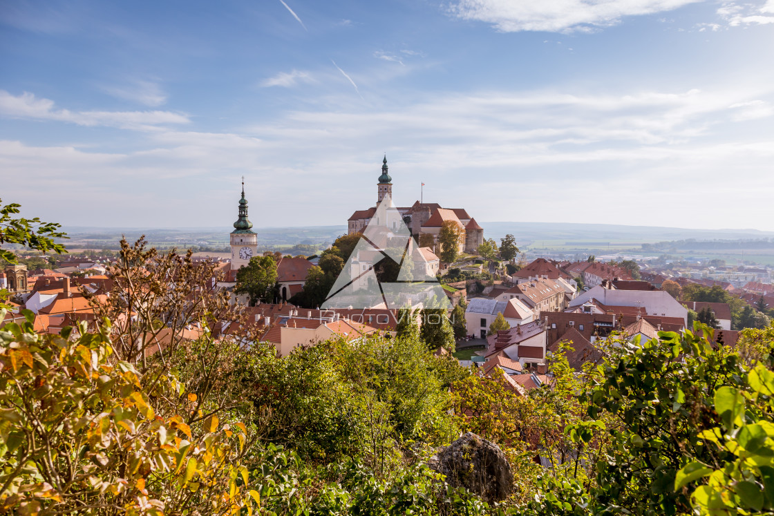 "South Moravian town of Mikulov in autumn colors" stock image