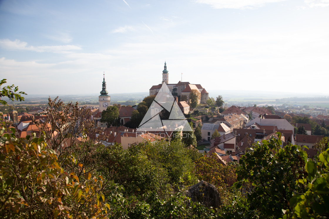 "South Moravian town of Mikulov in autumn colors" stock image