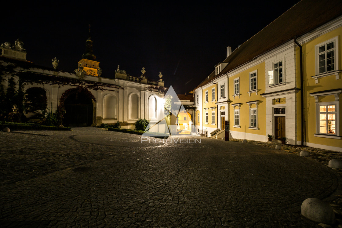 "Night view of Mikulov, South Moravia, Czech republic" stock image