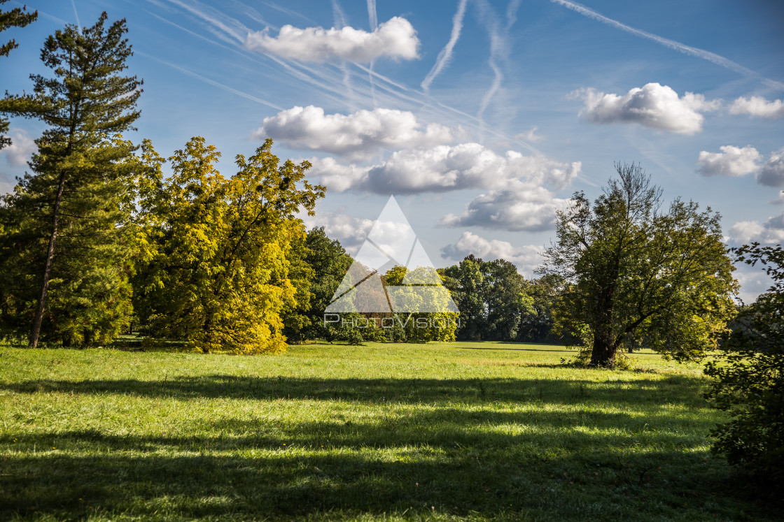 "Picturesque castle park, Lednice castle" stock image