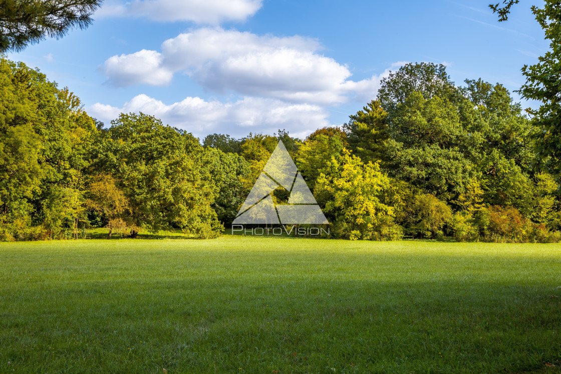 "Picturesque castle park, Lednice castle" stock image