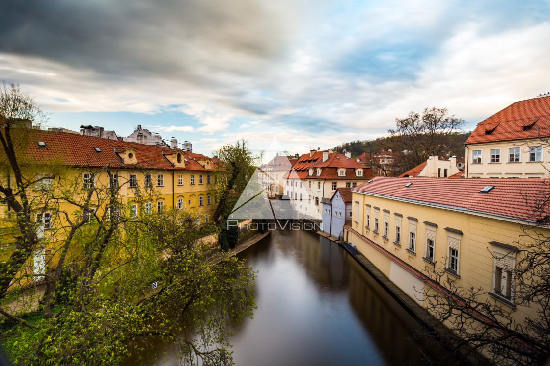 "Colorful houses, Certovka (the Davil's Stream), Kampa Island, th" stock image