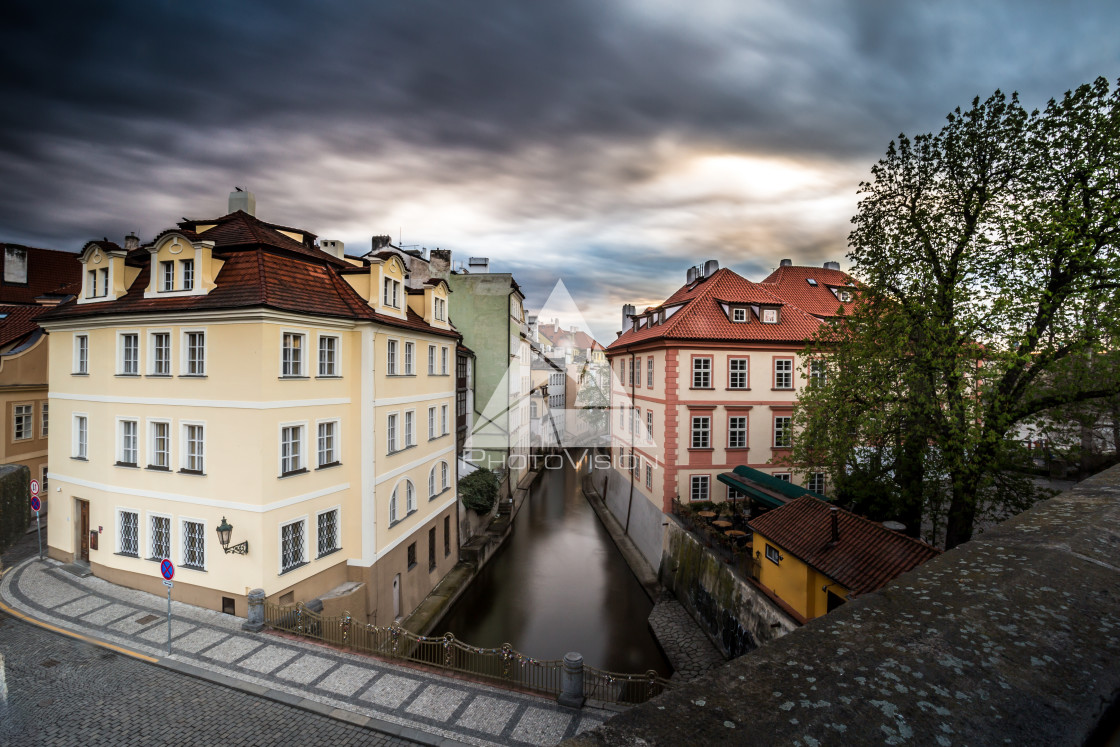 "Colorful houses, Certovka (the Davil's Stream), Kampa Island, th" stock image