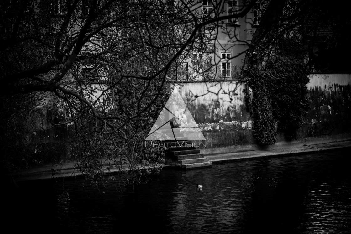 "The Čertovka River at Prague Kampa" stock image