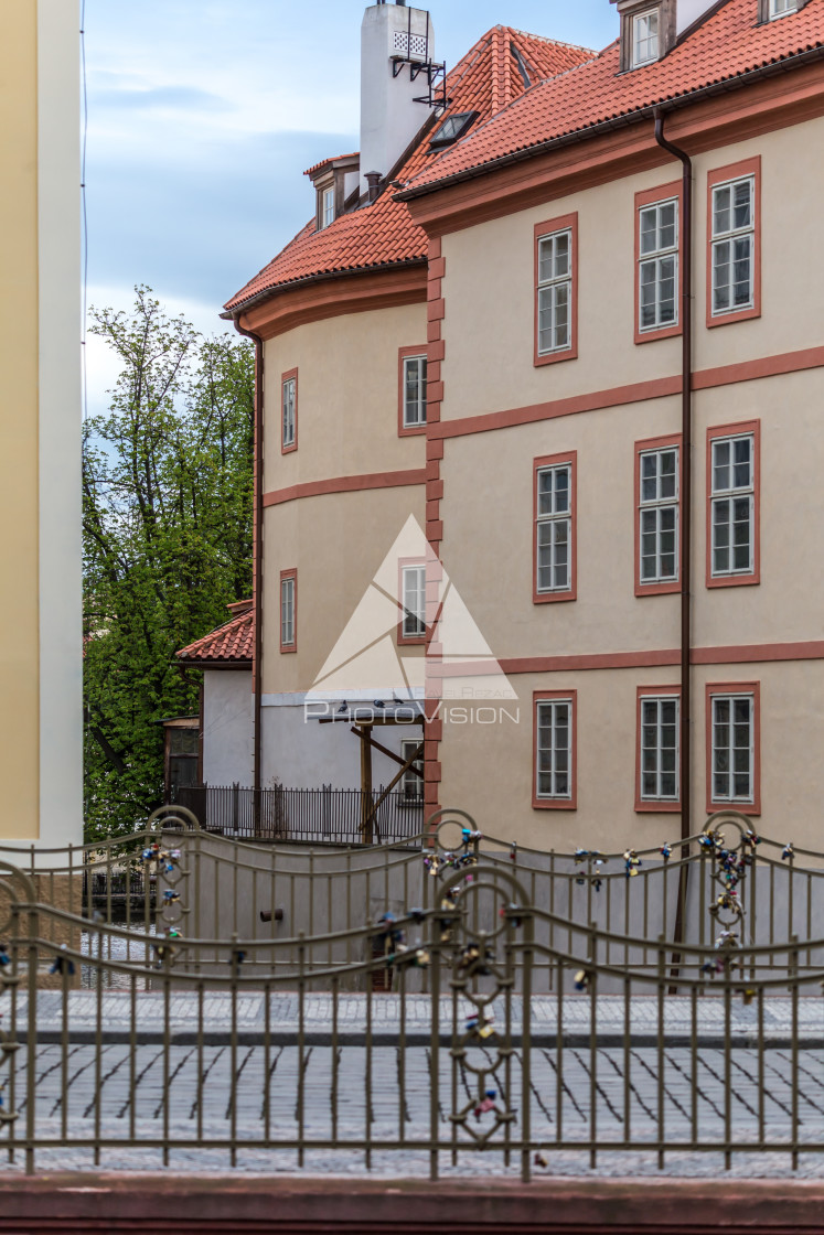 "Colorful houses, Certovka (the Davil's Stream), Kampa Island, th" stock image