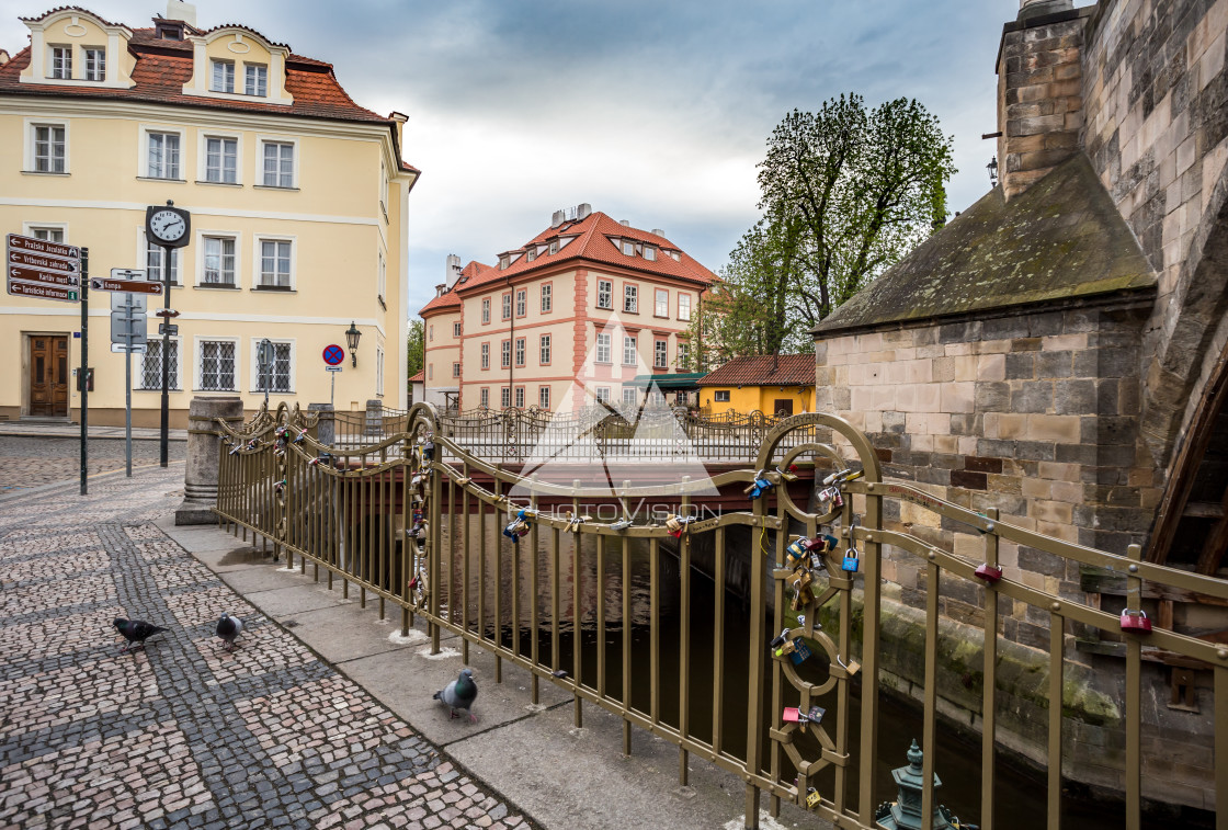 "Colorful houses, Certovka (the Davil's Stream), Kampa Island, th" stock image