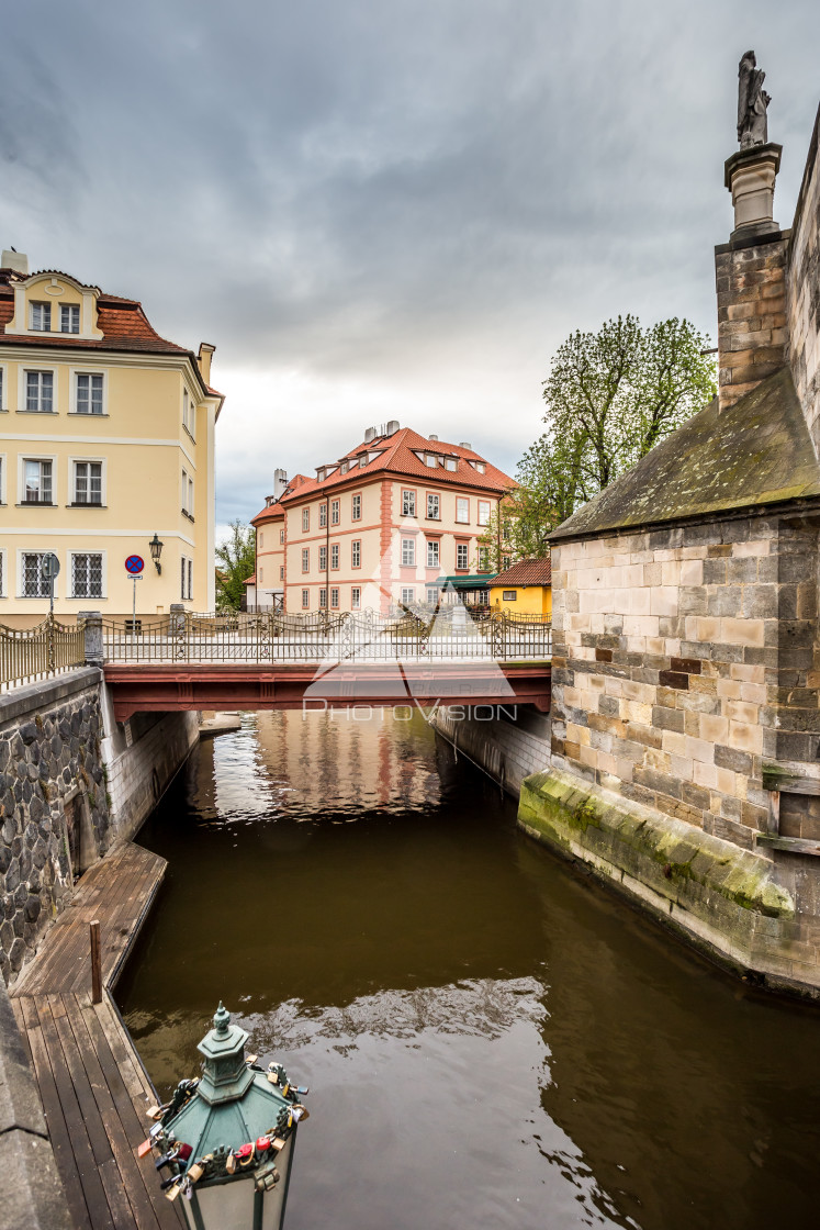 "Colorful houses, Certovka (the Davil's Stream), Kampa Island, th" stock image