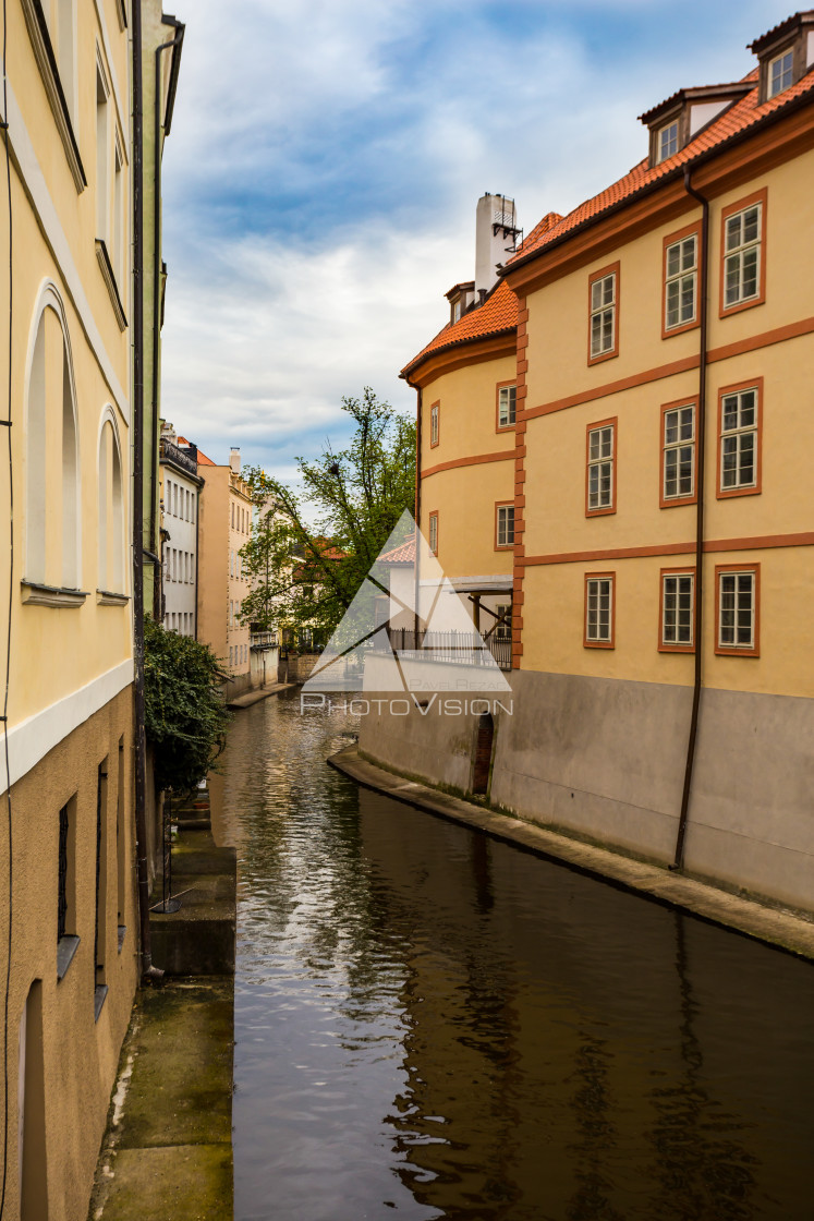 "Colorful houses, Certovka (the Davil's Stream), Kampa Island, th" stock image