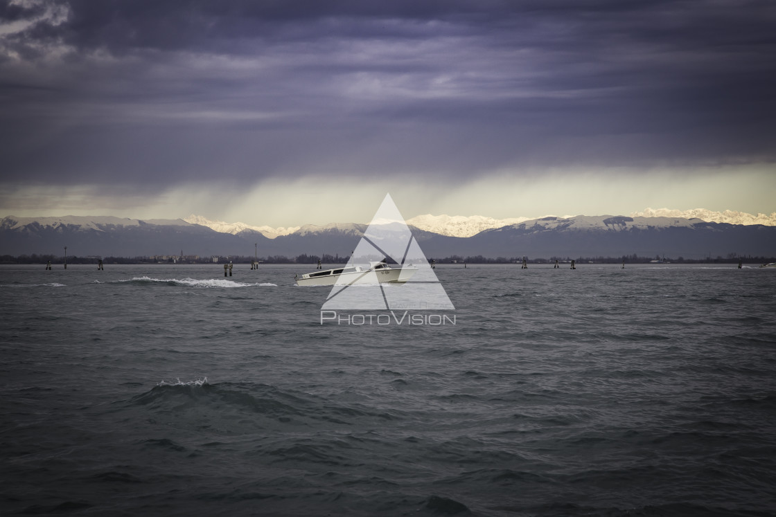 "Winter morning on Venice lagoon" stock image