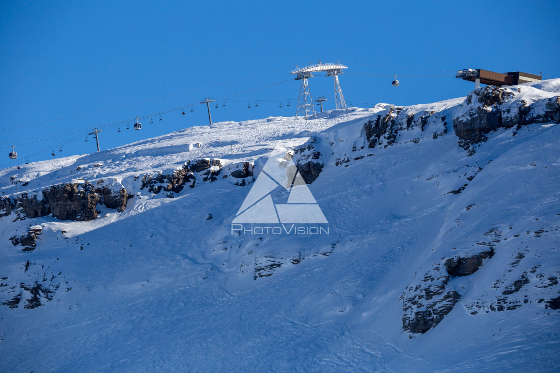 "Flaine village, modern ski resort, France" stock image