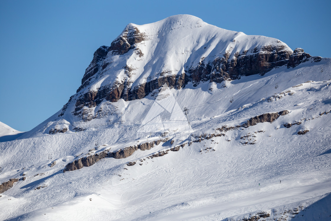 "Flaine village, modern ski resort, France" stock image