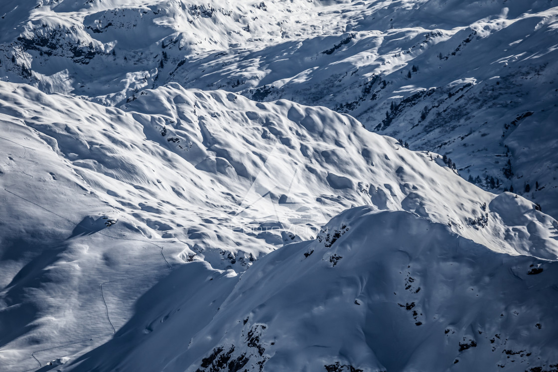 "Glacial and rocky plains around Mont Blanc" stock image