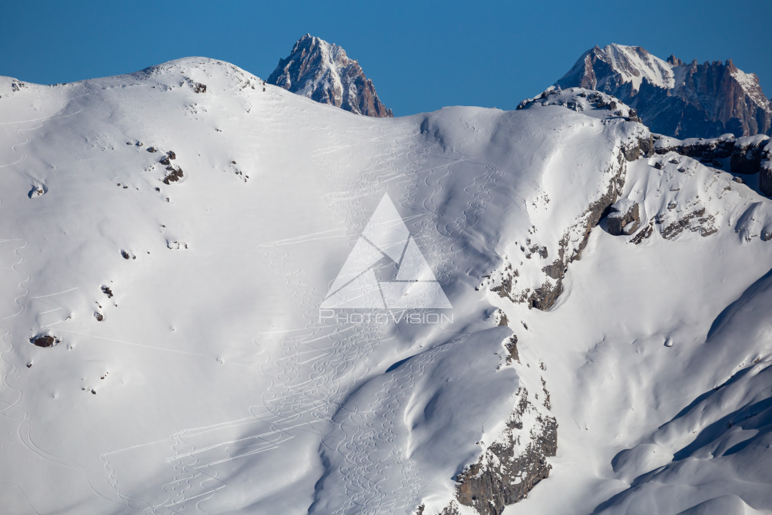 "Plains for free skiing and snowboarding" stock image