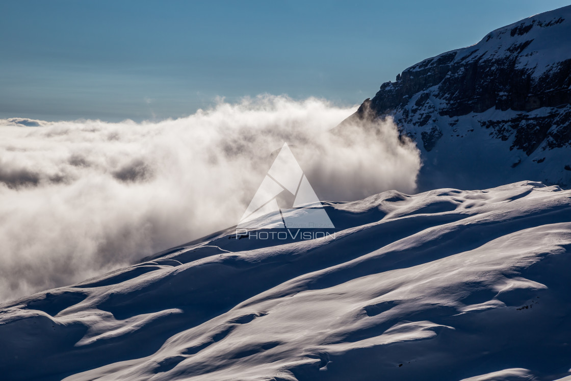 "High in the mountains above the clouds" stock image