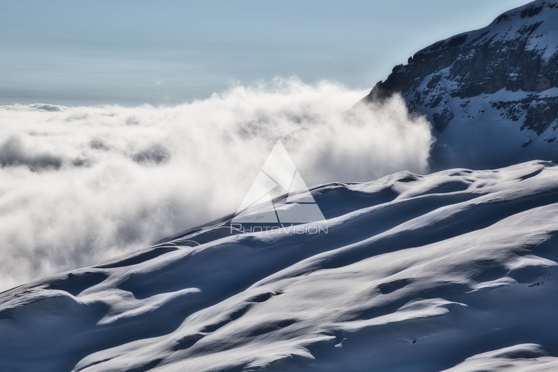 "High in the mountains above the clouds" stock image