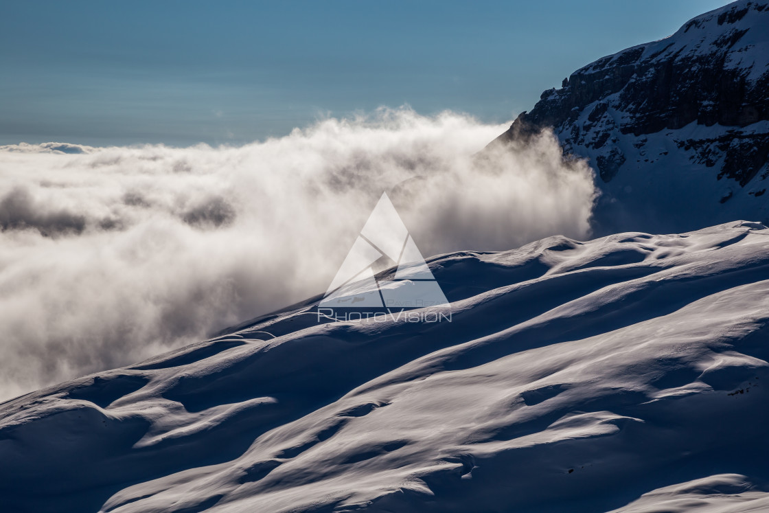 "High in the mountains above the clouds" stock image