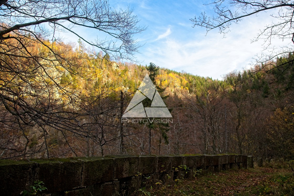 "Autumn landscape with old mountain path" stock image