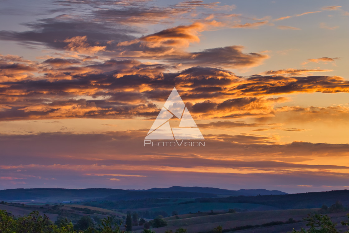 "Morning colorful sky over landscape" stock image